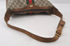 Authentic GUCCI Web Sherry Line Shoulder Bag GG PVC Leather Brown Junk 9178I