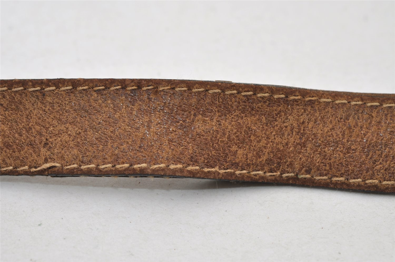 Authentic GUCCI Web Sherry Line Shoulder Bag GG PVC Leather Brown Junk 9178I