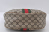 Authentic GUCCI Web Sherry Line Shoulder Bag GG PVC Leather Brown Junk 9178I