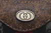 Authentic GUCCI Web Sherry Line Shoulder Bag GG PVC Leather Brown Junk 9178I