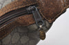 Authentic GUCCI Web Sherry Line Shoulder Bag GG PVC Leather Brown Junk 9178I