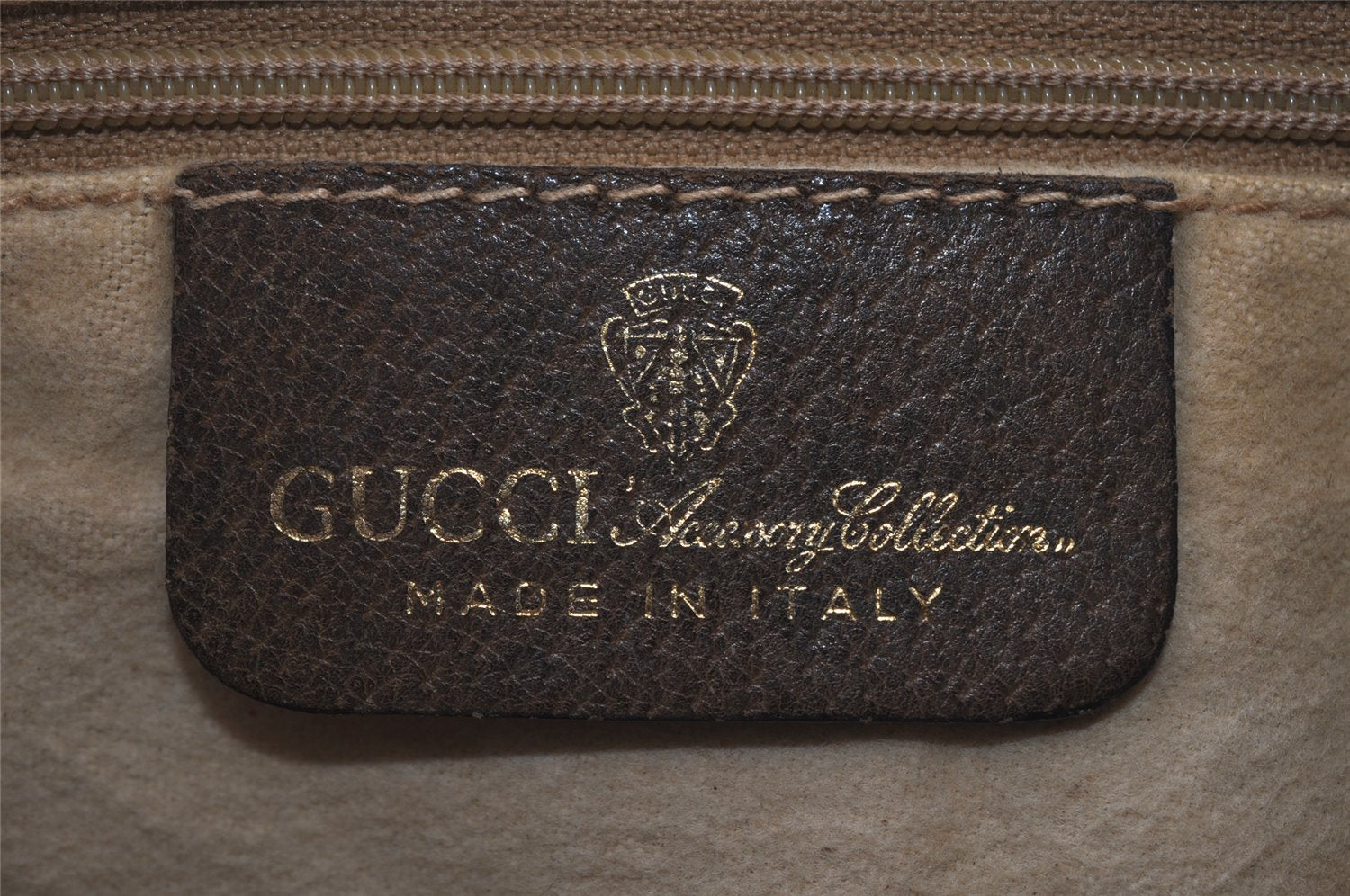 Authentic GUCCI Web Sherry Line Shoulder Bag GG PVC Leather Brown Junk 9178I