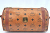 Authentic MCM Visetos Leather Vintage Shoulder Cross Body Bag Purse Brown 9179I