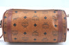 Authentic MCM Visetos Leather Vintage Shoulder Cross Body Bag Purse Brown 9179I