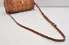 Authentic MCM Visetos Leather Vintage Shoulder Cross Body Bag Purse Brown 9179I