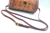 Authentic MCM Visetos Leather Vintage Shoulder Cross Body Bag Purse Brown 9179I