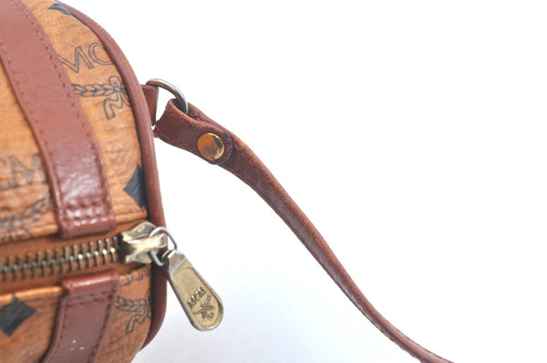 Authentic MCM Visetos Leather Vintage Shoulder Cross Body Bag Purse Brown 9179I