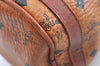 Authentic MCM Visetos Leather Vintage Shoulder Cross Body Bag Purse Brown 9179I