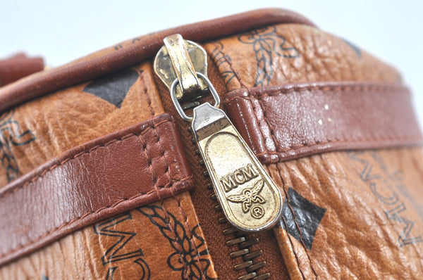Authentic MCM Visetos Leather Vintage Shoulder Cross Body Bag Purse Brown 9179I