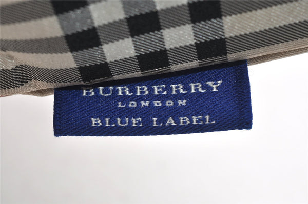 Authentic BURBERRY BLUE LABEL Check Hand Tote Bag Nylon Leather Beige 9181I