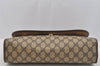 Authentic GUCCI Web Sherry Line Clutch Hand Bag Purse GG PVC Leather Brown 9182I