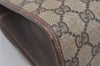 Authentic GUCCI Web Sherry Line Clutch Hand Bag Purse GG PVC Leather Brown 9182I