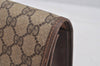 Authentic GUCCI Web Sherry Line Clutch Hand Bag Purse GG PVC Leather Brown 9182I