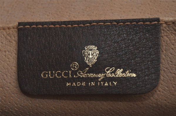 Authentic GUCCI Web Sherry Line Clutch Hand Bag Purse GG PVC Leather Brown 9182I
