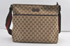 Auth GUCCI Web Sherry Line Shoulder Bag GG Canvas Leather 189751 Brown 9183J