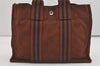 Authentic HERMES Fourre Tout PM Vintage Hand Tote Bag Canvas Brown 9185I