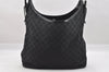 Authentic GUCCI Vintage Shoulder Tote Bag GG Canvas Leather 106242 Black 9186I