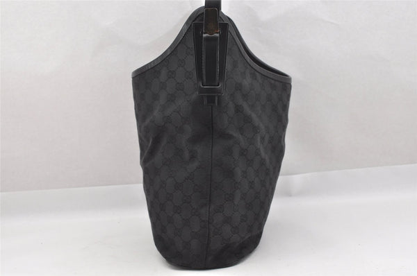 Authentic GUCCI Vintage Shoulder Tote Bag GG Canvas Leather 106242 Black 9186I