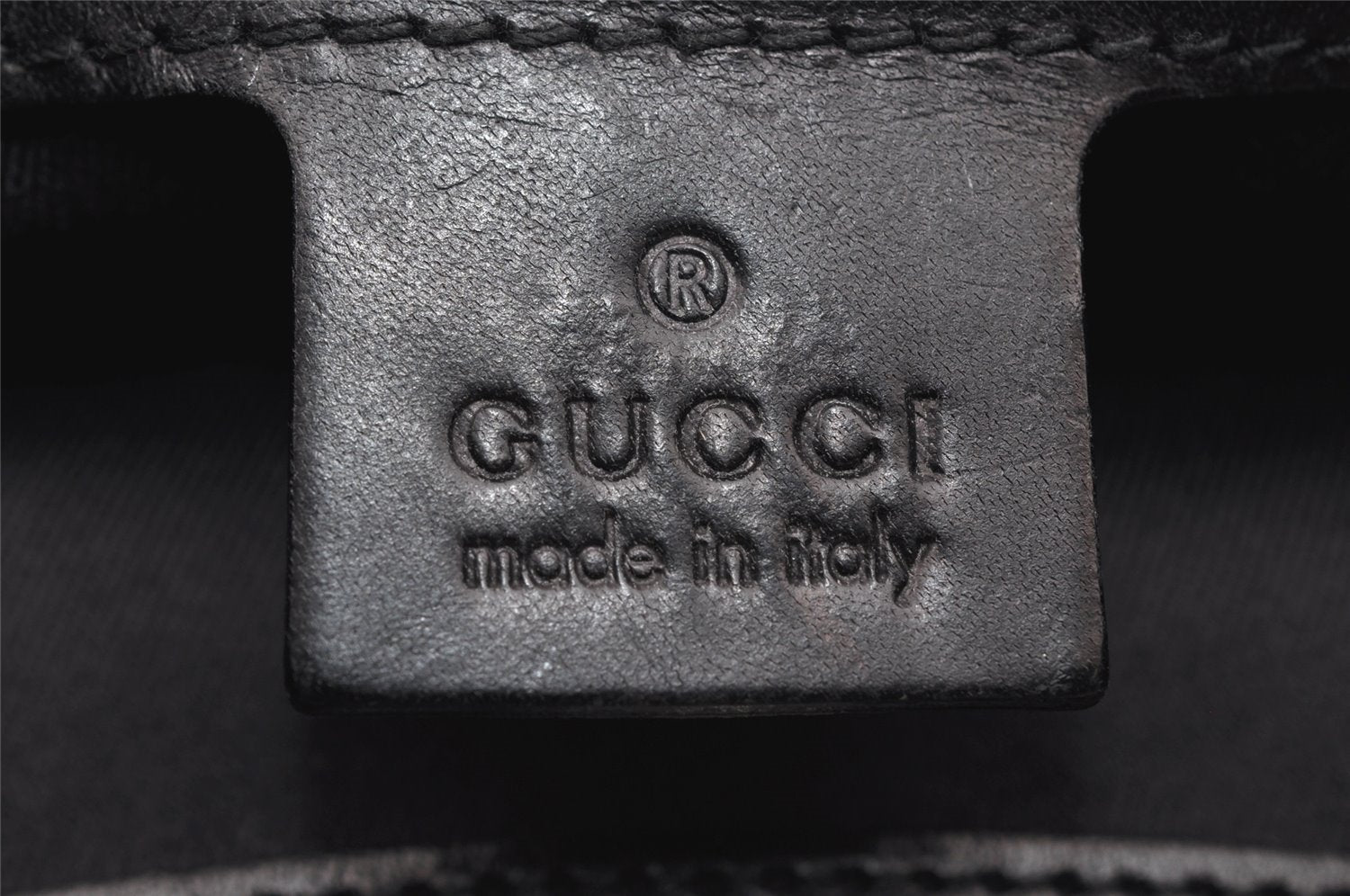 Authentic GUCCI Vintage Shoulder Tote Bag GG Canvas Leather 106242 Black 9186I