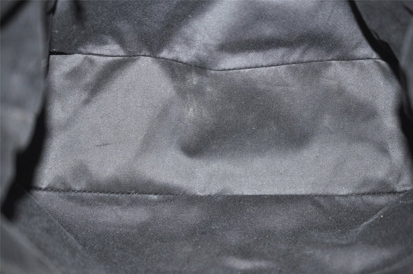 Authentic GUCCI Vintage Shoulder Tote Bag GG Canvas Leather 106242 Black 9186I