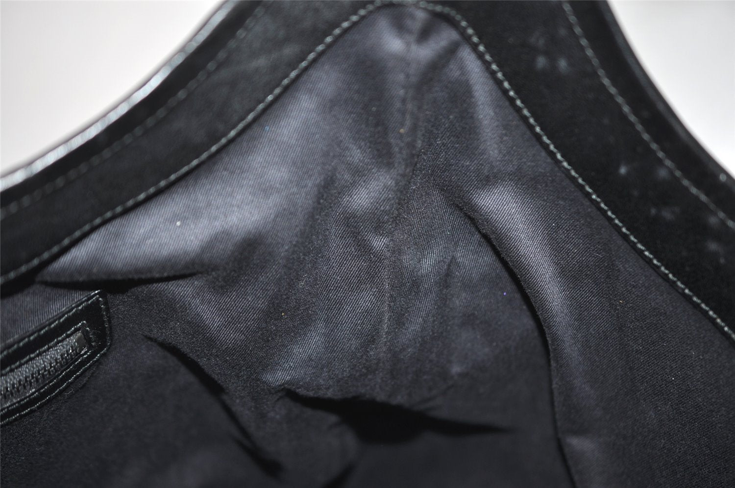 Authentic GUCCI Vintage Shoulder Tote Bag GG Canvas Leather 106242 Black 9186I