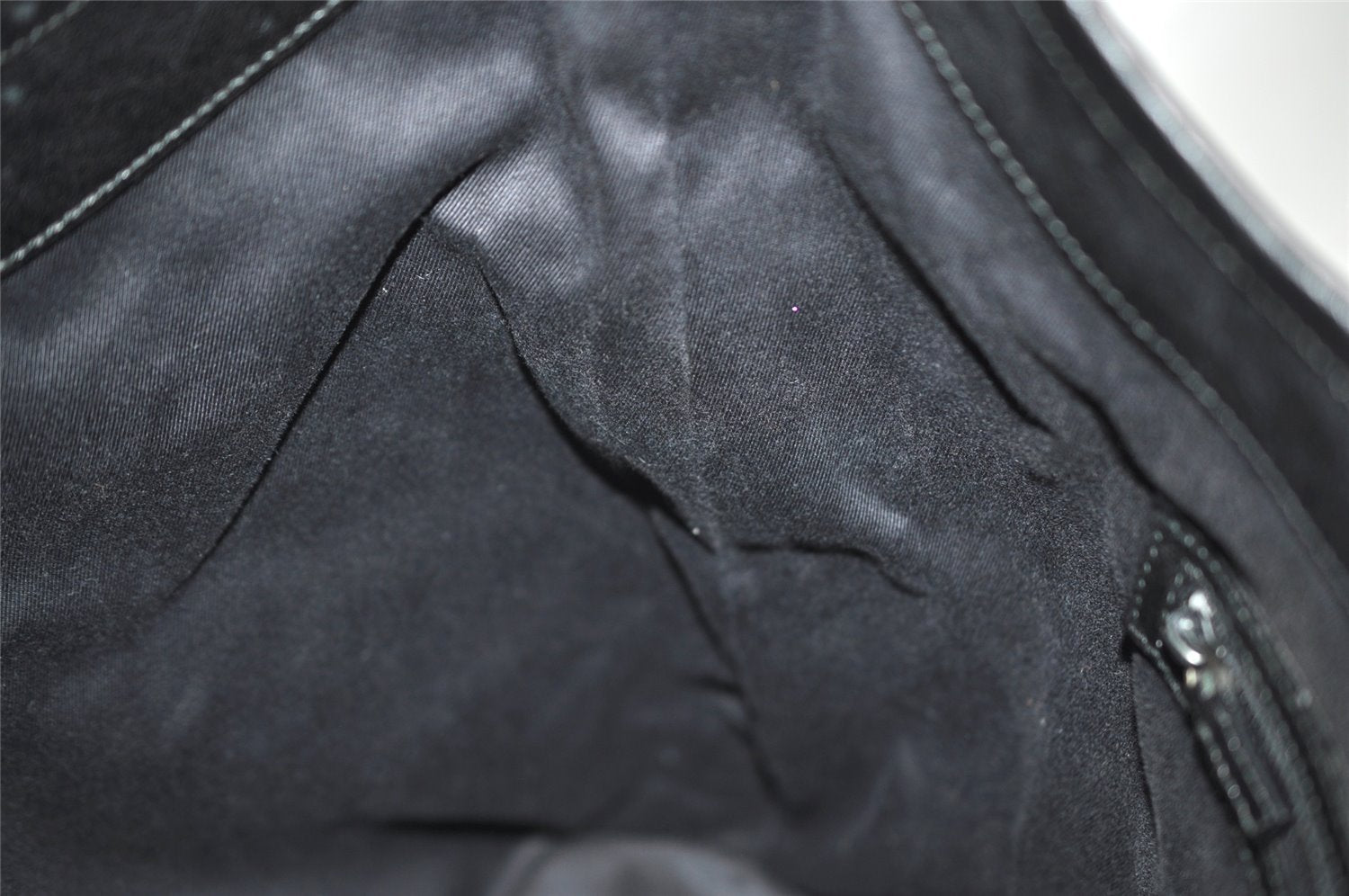 Authentic GUCCI Vintage Shoulder Tote Bag GG Canvas Leather 106242 Black 9186I