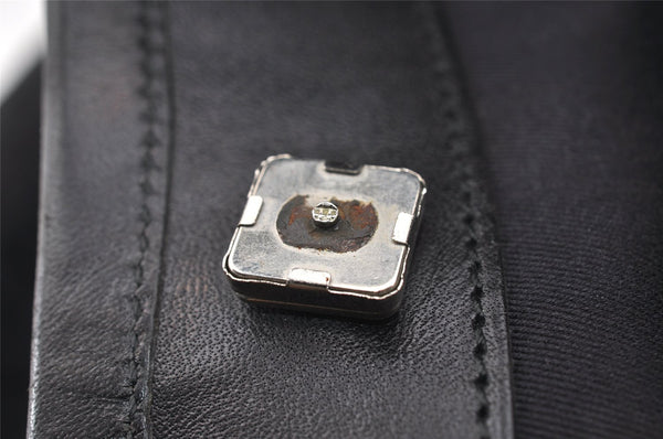 Authentic GUCCI Vintage Shoulder Tote Bag GG Canvas Leather 106242 Black 9186I