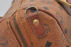Authentic MCM Visetos Leather Vintage 2Way Shoulder Hand Boston Bag Brown 9187I