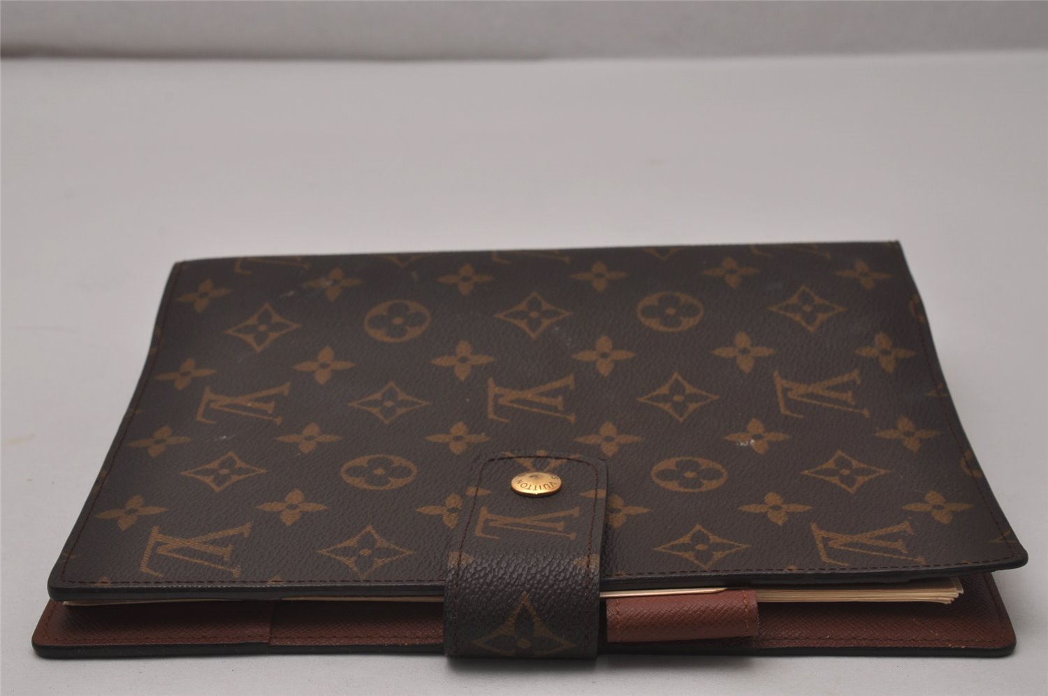 Authentic Louis Vuitton Monogram Agenda GM Notebook Cover R20106 LV 9188I