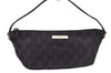 Authentic GUCCI Hand Bag Pouch Purse GG Canvas Leather 0391103 Black 9189I