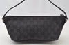 Authentic GUCCI Hand Bag Pouch Purse GG Canvas Leather 0391103 Black 9189I