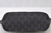 Authentic GUCCI Hand Bag Pouch Purse GG Canvas Leather 0391103 Black 9189I