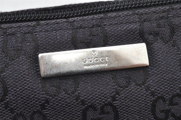 Authentic GUCCI Hand Bag Pouch Purse GG Canvas Leather 0391103 Black 9189I