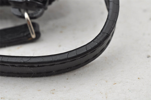 Authentic GUCCI Hand Bag Pouch Purse GG Canvas Leather 0391103 Black 9189I