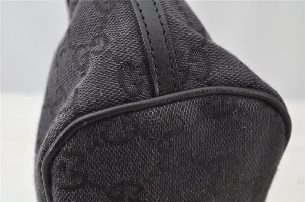 Authentic GUCCI Hand Bag Pouch Purse GG Canvas Leather 0391103 Black 9189I