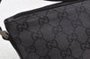 Authentic GUCCI Hand Bag Pouch Purse GG Canvas Leather 0391103 Black 9189I