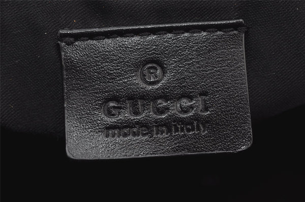 Authentic GUCCI Hand Bag Pouch Purse GG Canvas Leather 0391103 Black 9189I