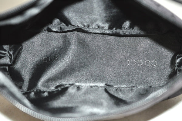 Authentic GUCCI Hand Bag Pouch Purse GG Canvas Leather 0391103 Black 9189I