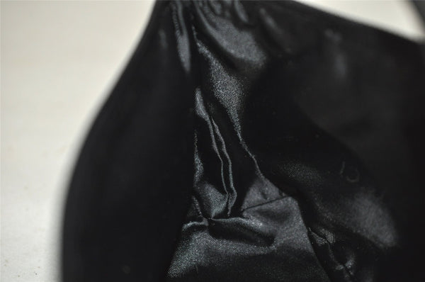 Authentic GUCCI Hand Bag Pouch Purse GG Canvas Leather 0391103 Black 9189I