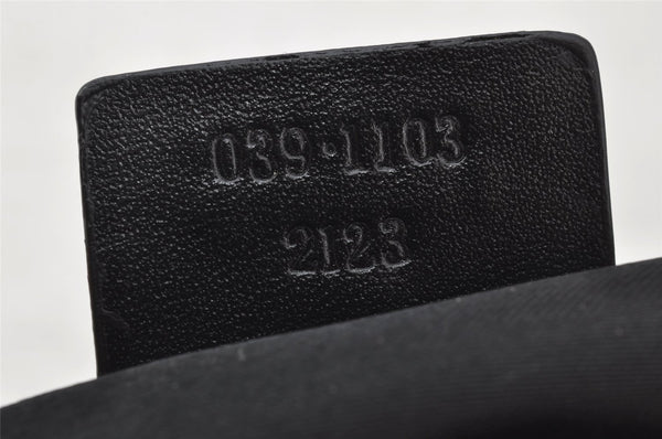 Authentic GUCCI Hand Bag Pouch Purse GG Canvas Leather 0391103 Black 9189I