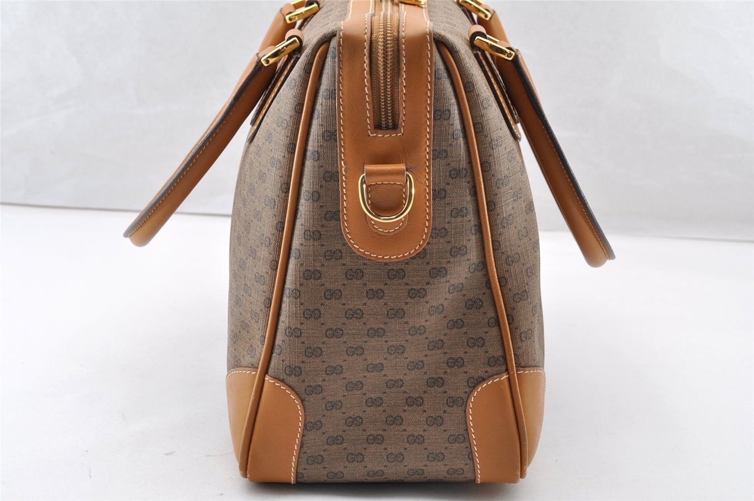 Authentic GUCCI Micro GG PVC Leather 2Way Shoulder Hand Bag Brown Junk 9190I