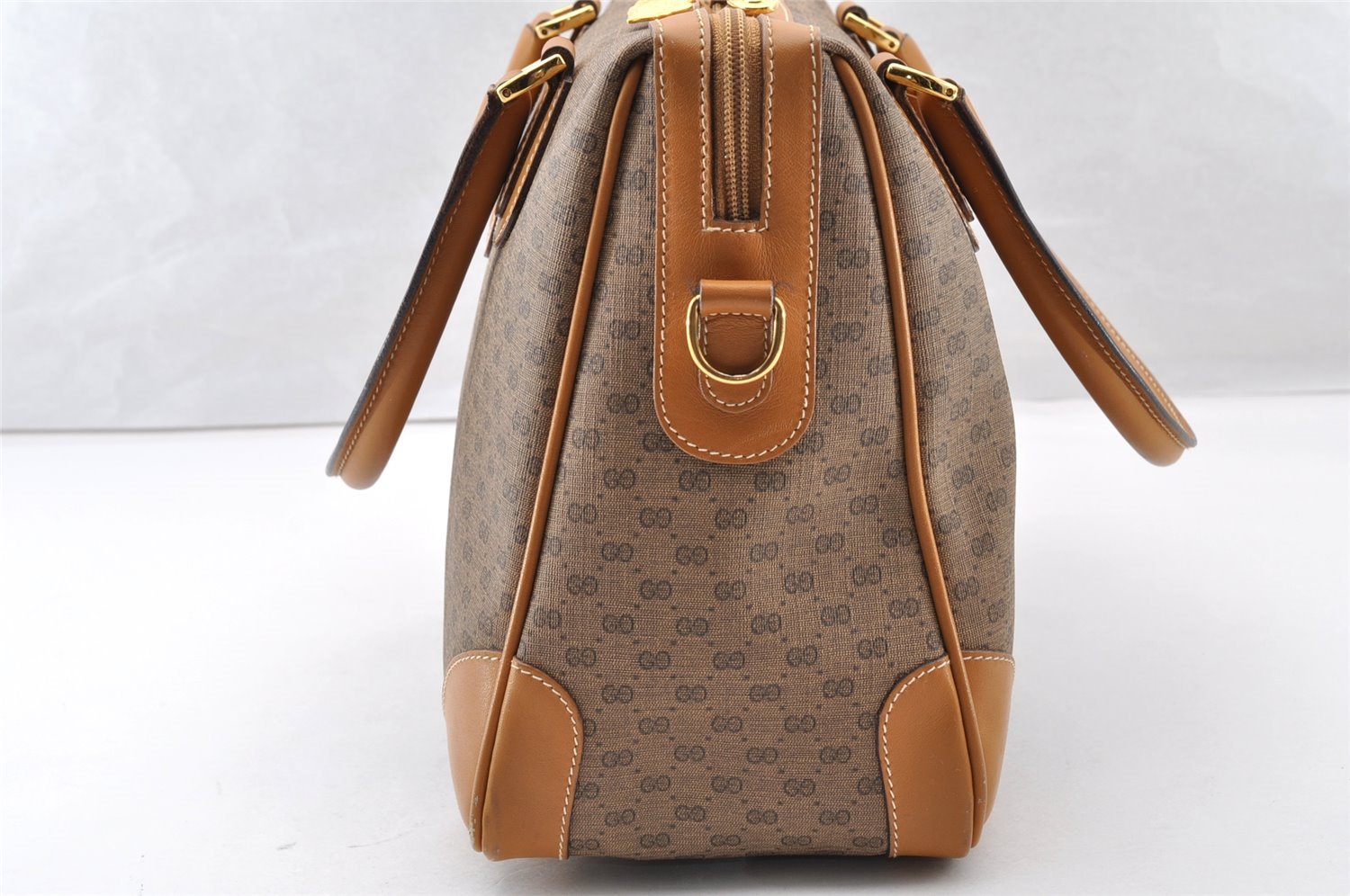 Authentic GUCCI Micro GG PVC Leather 2Way Shoulder Hand Bag Brown Junk 9190I