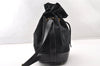 Authentic GUCCI Shoulder Drawstring Cross Bag Canvas Leather Black Junk 9191I
