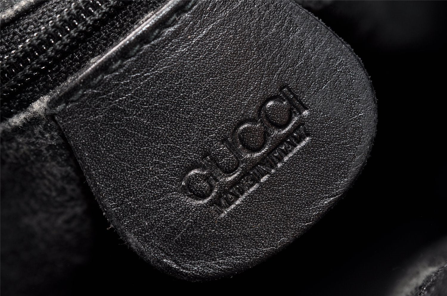 Authentic GUCCI Shoulder Drawstring Cross Bag Canvas Leather Black Junk 9191I