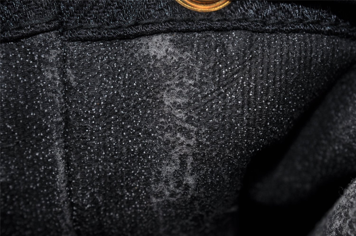 Authentic GUCCI Shoulder Drawstring Cross Bag Canvas Leather Black Junk 9191I