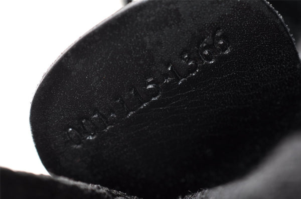 Authentic GUCCI Shoulder Drawstring Cross Bag Canvas Leather Black Junk 9191I