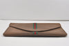 Authentic GUCCI Vintage Web Sherry Line Document Case Leather Brown 9192I