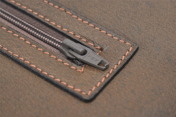 Authentic GUCCI Vintage Web Sherry Line Document Case Leather Brown 9192I