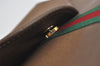 Authentic GUCCI Vintage Web Sherry Line Document Case Leather Brown 9192I