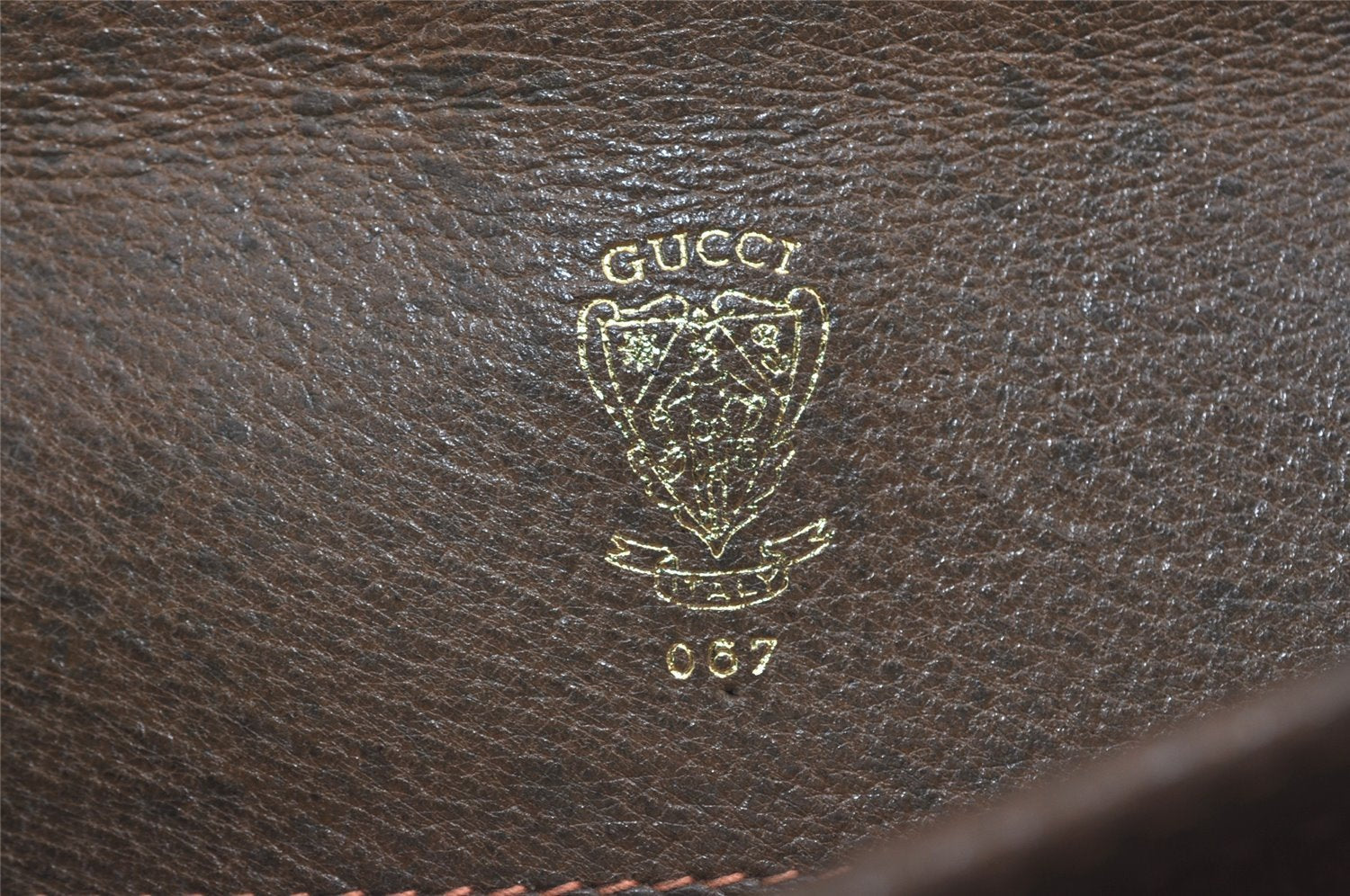 Authentic GUCCI Vintage Web Sherry Line Document Case Leather Brown 9192I